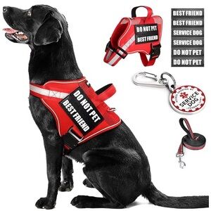 Service Dog Vest+ID Tag+Leash+6 Pcs Patches. Small, Brand New Open Pkg